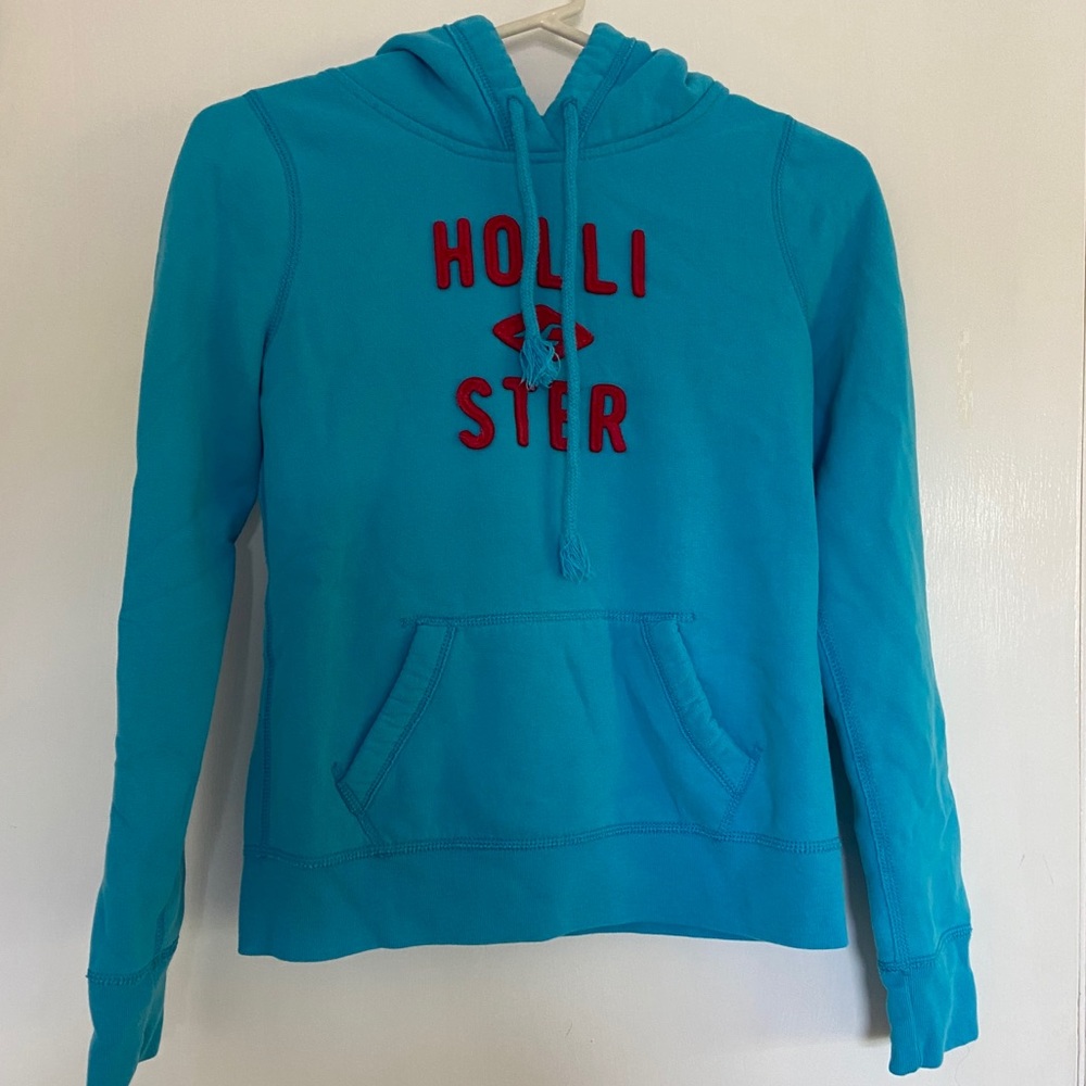 medium blue soft hollister hoodie